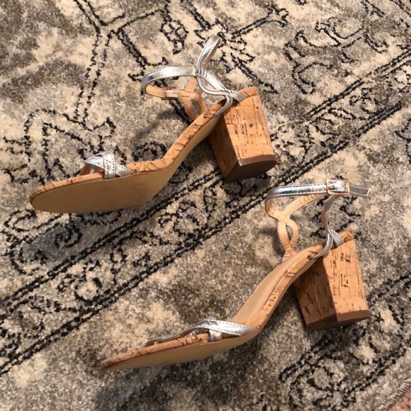 Lulus Silver & Cork Heels (On Hold) - Picture 6 of 7
